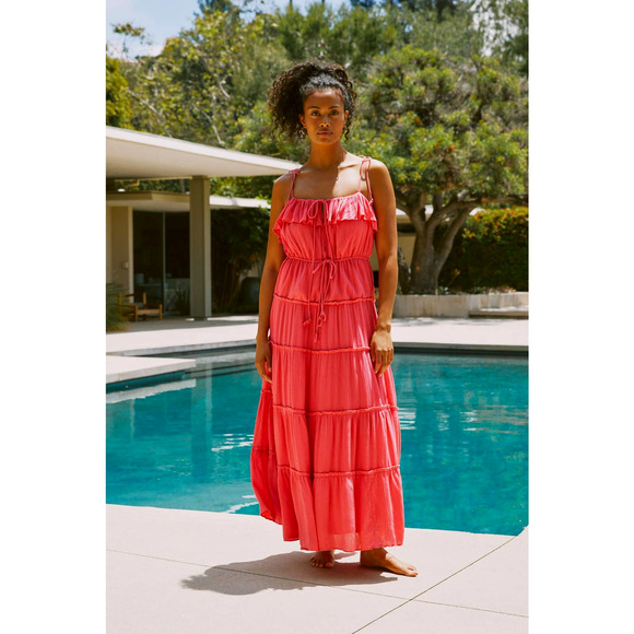 NWT Anthropologie Pink Maxi Dress - Large - Picture 1 of 6